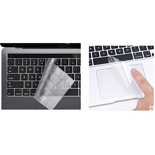 i-Buy High Clear TPU Keyboard Cover Film for Macbook Pro 13 with Touch Bar(2016.10 release Model:A1706)+ Touchpad Protector[EU Layout]- TPU Clear