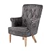 Produktbild Chesterfield Sessel"Brighton" | Antik Grau, 95x70x70 cm | Ohrensessel
