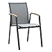 Produktbild OUTLIV. Gartenstuhl Basic Stapelsessel Aluminium/Textilene Anthrazit/Silber-Schwarz Stuhl Garten