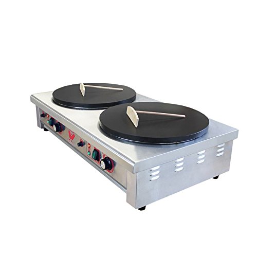 Beeketal ‚BC40-2‘ Gastro Doppel Crepes Maker mit 2x Ø 400 mm antihaft Crepesplatten, 50 – 300 °C stufenlos einstellbar, Platten separat regelbar, Profi Crepiere im Edelstahl Gehäuse mit extra Schublade - 4