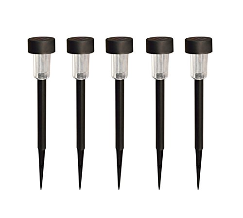 HHD® Solarleuchten garten LED, Solarbetriebene LED, Gartenbeleuchtung Solar 5er-Set Wasserdicht Gartenleuchte Solarlampe aus Edelstahl, Wegeleuchten 7 Farben und 3 Beleuchtungsmodus mit Erdspieß für Garten Balkon und Terrasse - 2