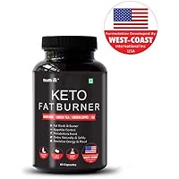 Healthvit Keto Fat Burner Formulated in USA with Garcinia, Green Tea, Green Coffee, CLA - 60 Capsules
