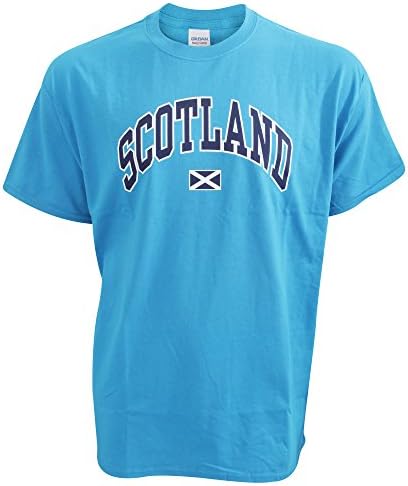 Mens Scotland Print Short Sleeve Casual T-Shirt/Top (XXL - 50inch - 52inch) (Sapphire)
