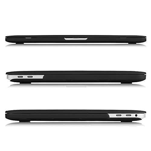 Fintie MacBook Pro 15 Hülle 2016 – Ultra Slim Hochwertige Matt Gummierte Hartschale Tasche Schutzhülle Snap Case für NEUESTE 15-zoll MacBook Pro 15″ (2016 Freisetzung) A1707 mit Touch Bar and Touch ID, Schwarz - 4