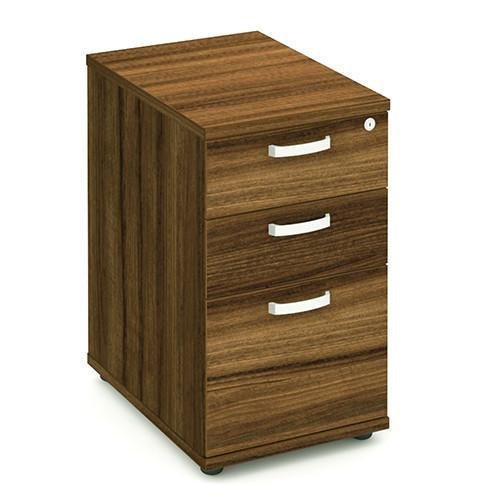I000129 - Dynamic Impulse 600 Desk High Pedestal 3 Drawer Walnut