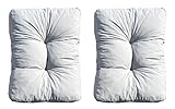 Ambientehome 2er Set Loungekissen, grau, ca 70 x 60 x 10 cm, Polsterkissen Polyrattan Lounge Ersatzkissen