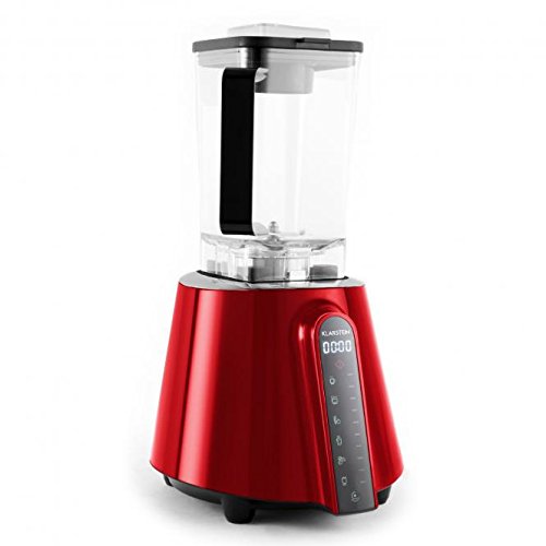 Klarstein Herakles Red Touch Prof. Power Standmixer Smoothie Mixer Kchenmixer mit Touchpad Bedienung (1680W / 2PS, BPA frei, 6 Automatik-Programme, 2 Liter Mixer, 10 Geschwindigkeiten, 32.000 U pro Min, HCS Edelstahl Klingen) rot