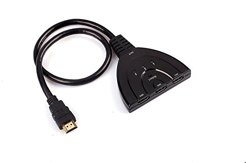 MYTK 3-Port HDMI Switch mit 3 Eingänge und 1 Ausgang. Der HDMI Splitter mit Selector unterstützt 3D und 1080p - 2