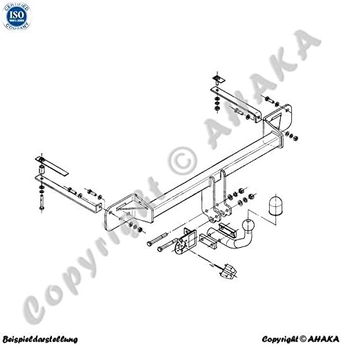 Tow Bar Trailer Hitch Mount – fixed Towing Hitch with Screwed-On Spherical Head – STF 1/2 Ahaka