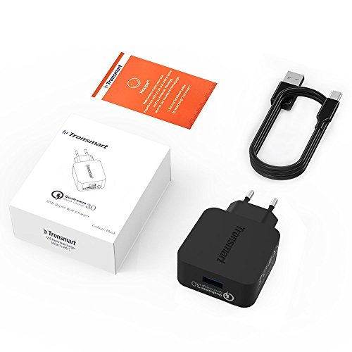 [Qualcomm Quick Charge 3.0] Tronsmart 18W USB Ladegerät Wand Ladeadapter mit 1,8M Type C Ladekabel für Samsung Galaxy S7 / S6 / Edge / Plus, Note 5 / 4, LG G4, HTC One A9 / M9, Nexus 6, iPhone, iPad und weitere – Schwarz - 7