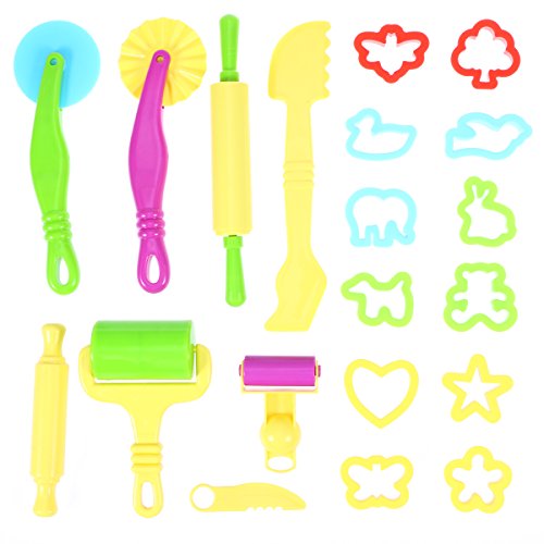 ULTNICE 20pcs Ton Doh Set Teig Form intelligente Teig Werkzeuginstallationssatz mit Modellen und Formen (zufällige Farbe) - 2