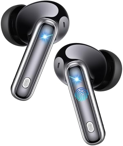 EUQQ Cuffie Bluetooth 5.4, Cuffie Wireless con 4 ANC Cancellazione Rumore Mic, 36 Ore di Riproduzione In Ear Cuffiette, Cuffie Senza Filo HiFi Stereo IP7 Impermeabili per iOS & Android, Nero(2025)
