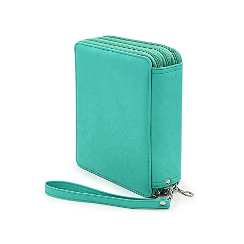 Xiduobao grande capacità astuccio in pelle 4 strati 120 slot della penna cancelleria borsa della chiusura lampo portapenne 1