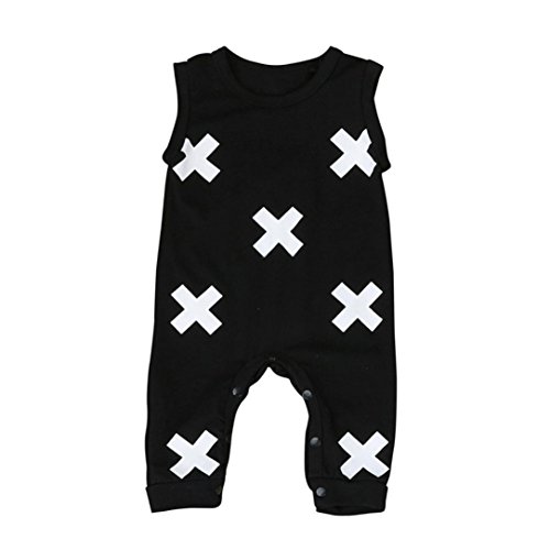 Preisvergleich Produktbild Kleinkind Baby Geometrisch Drucken Overall Kostüm_Hirolan (90cm, Schwarz)
