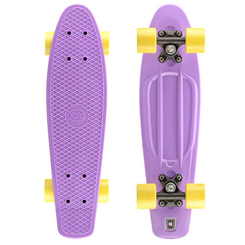 Xootz - Monopatín Cruiser Completo de plástico para niños, Estilo Vintage Morado Morado Talla:55,88 cm