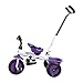 Produktbild SSLC Babywagen Dreirad Fahrrad 3 Räder Elternlenkung für Schubstange Flüsterleise Gummireifen Drehbarer Sitz Belastbarkeit bis 30 kg (Junge/Mädchen, 1-3-5 Jahre alt) Lila