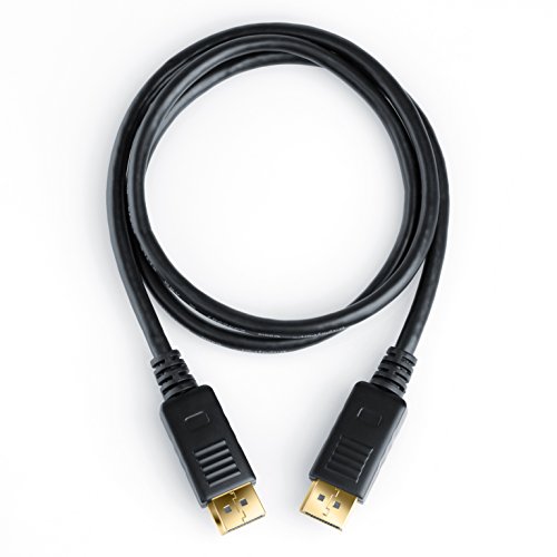 CSL – 1m Ultra HD (4k) Displayport 1.2v (DP) auf Displayport 1.2v (DP) Kabel | inkl. Sperrfunktion | Auflösung bis zu 3840 x 2160 | HDCP 1.3 | bis zu 17 Gbit/s | Zertifiziert | dreifach geschirmt | 24k vergoldete Kontakte | für Grafikkarten / PC und Apple - 3