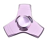 KONKY Finger Hand Spinner Legierung Fidget Fokus Spielzeug mit glatten Oberfläche Finish, Stress Reducer für Angst Relief, ADD, ADHD und Finger Training, Rosa - 3