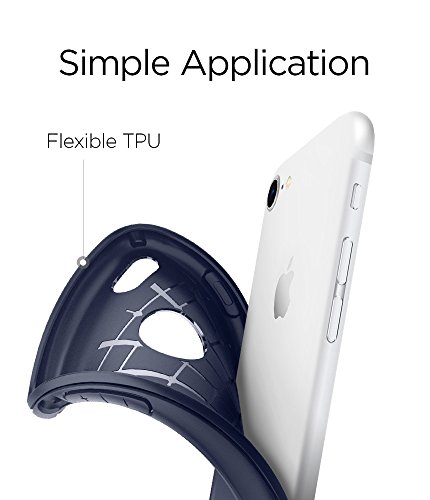 Spigen Rugged Armor  Funda  para iPhone 8 7  rugosa  absorci  n de golpes  dise  o de fibra de carbono   Azul  Midnight Blue 