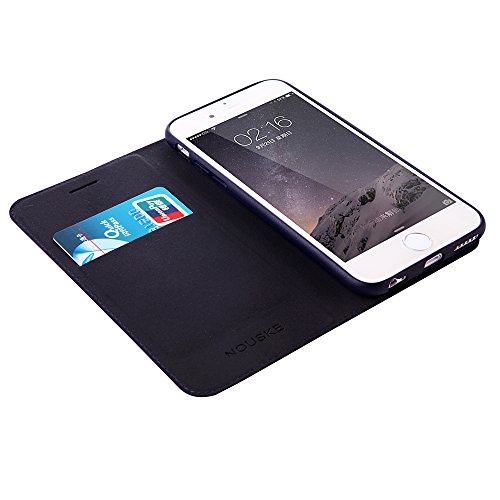 Funda tipo cartera Nouske para iPhone 6 Plus y 6S Plus de 5 5 pulgadas de Apple  Azul Marino