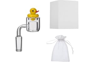 JINNUO QUARTZ BANGER QUARTZ JINNUO Quarzo Banger Quarzo Thermal Banger Chiodo Maschio 14mm Quartz Banger Termico Chiodi per Olio Rigs Bong di Vetro (14Male, with Fluorescent Carb cap)