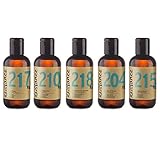 Naissance Sélection de 5 Huiles Végétales de Base - 100% naturelles - amande douce, noyau d'abricot, coco fractionnée, ricin et pépins de raisin