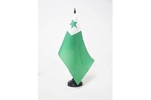 AZ FLAG Drapeau de Table Esperanto, 21cm x 14cm