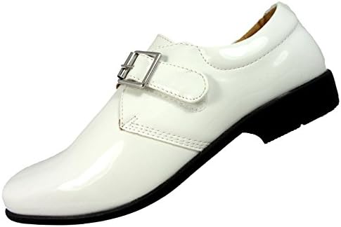 RSB Boys Wedding Page Boy confirmation Patent White Velcro Formal Shoes 8-2 (Uk9 Eur27)