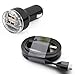Produktbild Super Qualität High Power Langlebig Dual Kfz Schnell schwarz Ladegerät Adapter mit passender Extra lange 2 Meter Flach USB Sync Daten Kabel für Apple iPad 3 iPad 2 ipad iphone 4 4s 3 Gs 3 G Ipod, indem TB1 Products