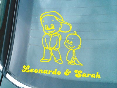 XL Babyaufkleber für Geschwister mit Wunschtext – Motiv Z38-JJ (25 cm) - 4