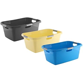 axentia Wäschekorb Plastik, stapelbar - Wäschesammler eckig