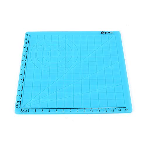 3D-Druckstift, Silikonmatte, FYSETC Doodle Pad mit geometrischer Grundschablone, Mehrzweck-Design, Silikon-Fingerkappen, für 3D-Stift Zeichnungen, Kinder, Erwachsene, Künstler, Blau Typ A