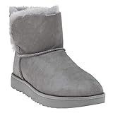 Fluffy trim opening UGG Classic Cuff Mini Mujer Gris Botas-UK 7