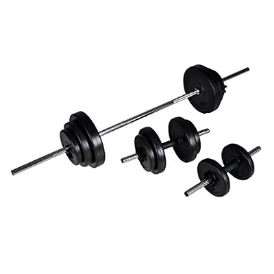 VIDAXL Kit de barre d'haltre et 2 haltères 30,5 kg