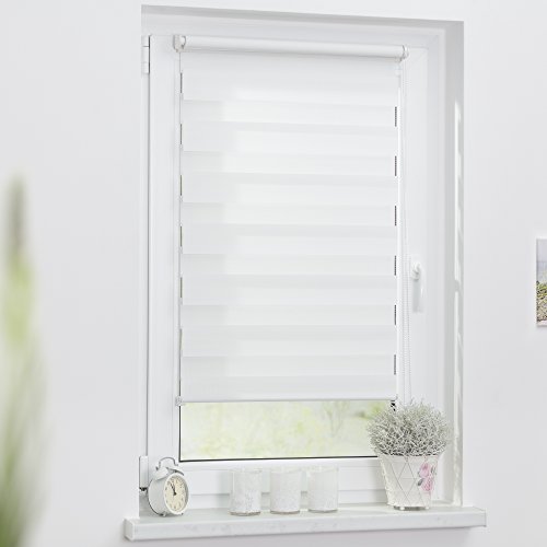Lichtblick KDR.080.150.02 Duo-Rollo Klemmfix, ohne Bohren – Weiß 80 cm x 150 cm (B x L) - 3