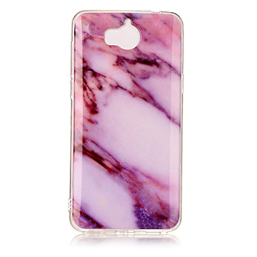Huawei Y5 2017 / Y6 2017 Case ,Huawei Y5 2017 / Y6 2017 Marble Case , Cozy Hut Soft Back Cover for Huawei Y5 2017 / Y6 2017 Silicone Case Ultra Thin Anti-Scratch Shock Proof Silicone Rubber TPU Bumper Protective Back Case Cover with Cool Marble Stone Print Pattern for Huawei Y5 2017 / Y6 2017 - Gold purple marble