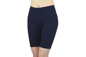 elegance1234 Elegance Ladies Cycling Shorts Lycra Stretchy Cotton Above Knee Active Sport Everyday Short Legging(Gift) (XXL UK18 (44), Navy)