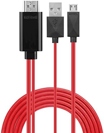 Goodlucking 6.5 Feet MHL 11 Pin Micro USB to HDMI Adapter Cable 1080P HDTV for Samsung Galaxy S5, S4, S3, Note 3, Note 2[NOT fit for any other models] (Red)
