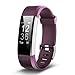 Price comparison product image Fitness Tracker,Amoyl Heart Rate Monitor Smart Bracelet Activity Tracker Bluetooth Pedometer with Sleep Monitor Smartwatch for iPhone 7 7 Plus 6 Samsung S8 and Other Android or iOS Smartphones (Purple)