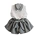 Produktbild Babykleidung Kinderbekleidung Kleinkind Mädchen Neugeborenes Sommer Outfit Blumen Pant Set Baby Bekleidungssets Neugeborenen Bekleidungset (1-6Jahr) LMMVP (Grau, 100 (2-3T))