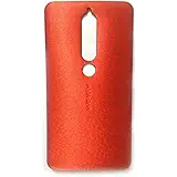Tech Attires Nokia 6.1 Red Silken Touch Fabric Washable Ultra Protection Rubberised Soft Back Phone Cover for Nokia 6.1