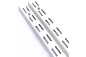 EAI Twin Slot Shelving Uprights White - Wall Mounted Heavy Duty Steel Upright | Pack of 2-1980mm / 198cm