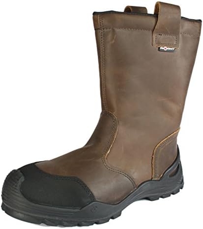 DOMINUS Algex Brown Leather Safety Rigger Boots Steel Toe Cap Midsole