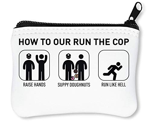 Preisvergleich Produktbild How to Outrun The Cop Reißverschluss-Geldbörse Brieftasche Geldbörse