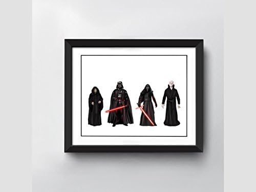 Star Wars Dark Side Art Print | A4 size | Palpatine | Darth Maul | Darth Vader | Kylo Ren | Hand Drawn Illustration