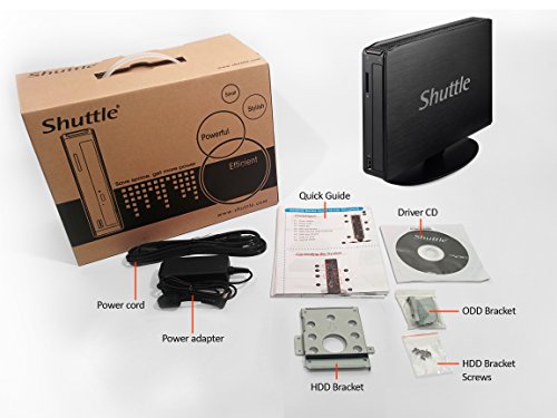 SHUTTLE Barebone XPC slim XS35V5 Pro Celeron N3050 1X DDR3L 1333 1XSATA/SSD ODD HD GPU Cardreader VGA HDMI DP USB2/3 1xRJ45 schwarz - 8