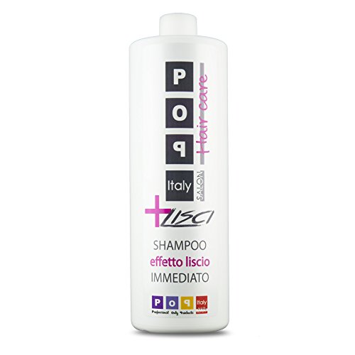 Pop Italy Shampoo Effetto Liscio Immediato a PH Acido Arricchito con Proteine del Latte - Ideale per Capelli Crespi e Ribelli - 1000 ml