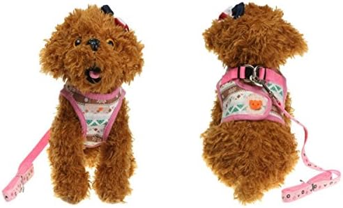 Doggie Style Store Pink Aztec Design Soft Dog Harness and Lead Set Pet Cat Vest Leash โ 4 Sizes