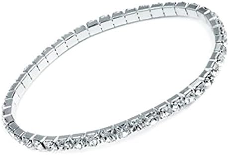 nambeads 1 Row Diamante Rhinestone Crystal Stretch Bracelet. Bling Bling. Fits Any Wrist.
