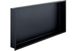 Niche de rangement en inox à encastrer spécial douche 60x30x7 finition noir mat by Eurosanit